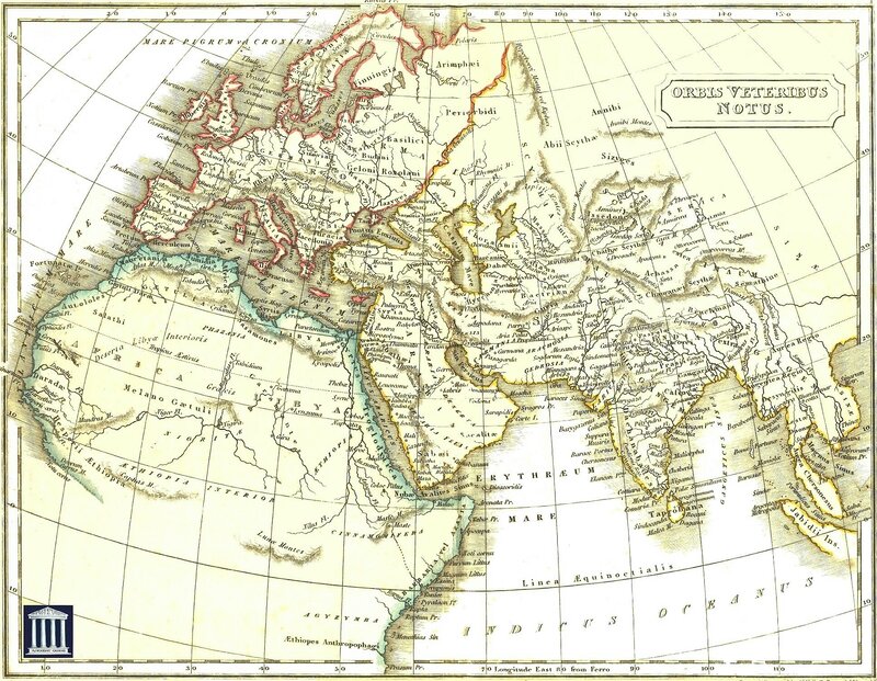 Ancient World Map — Beige