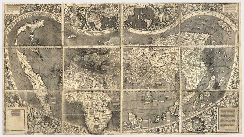 Ancient World Map — Black