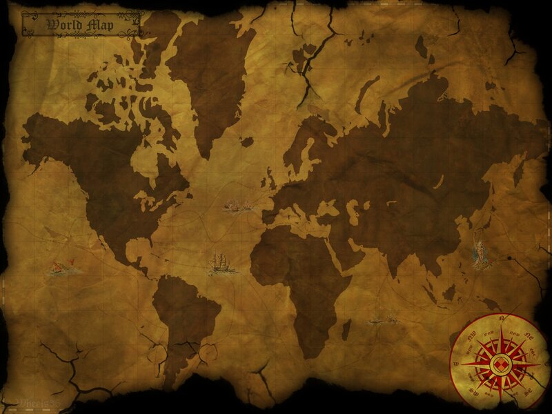 Ancient World Map — Brown