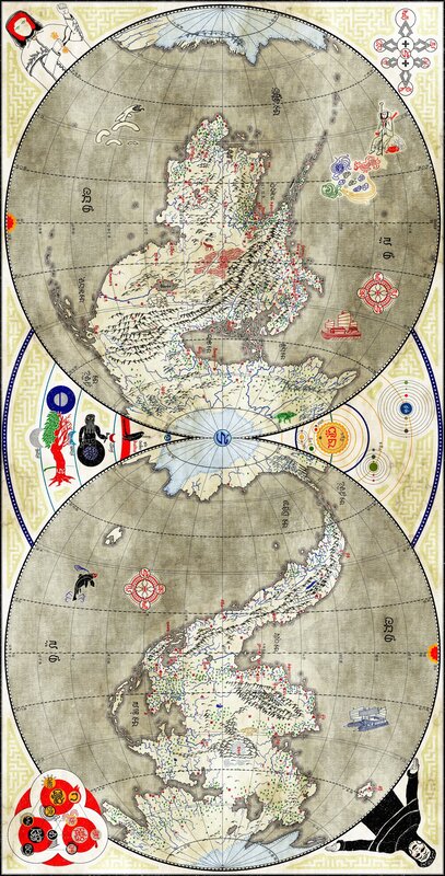 ancient world map illustration