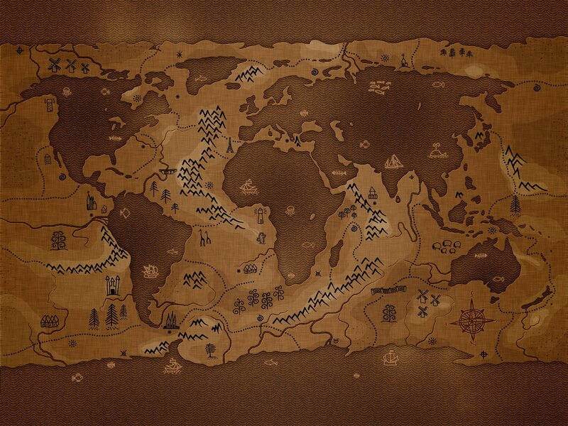 ancient world map illustration