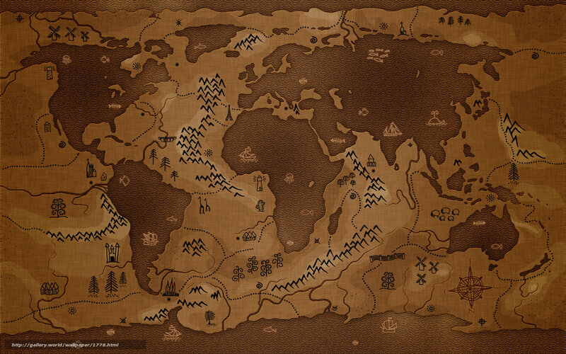 ancient world map illustration
