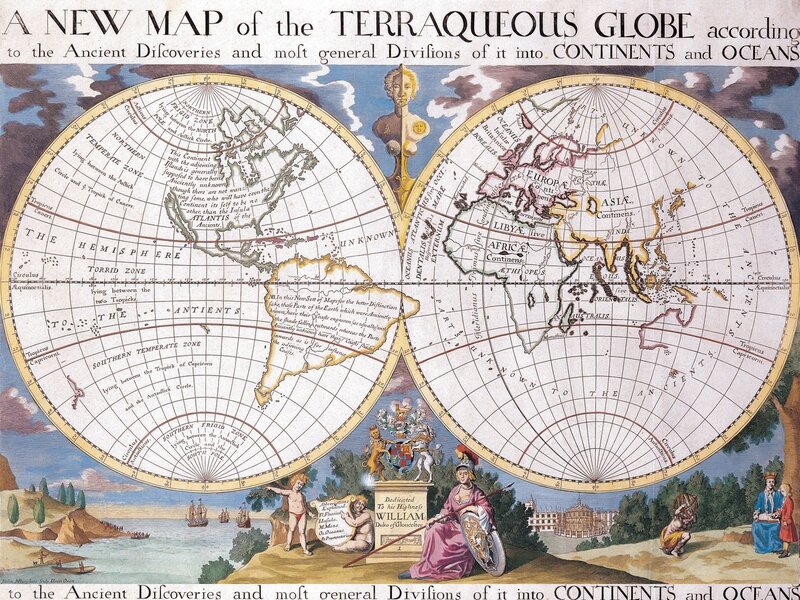 Ancient World Map — White
