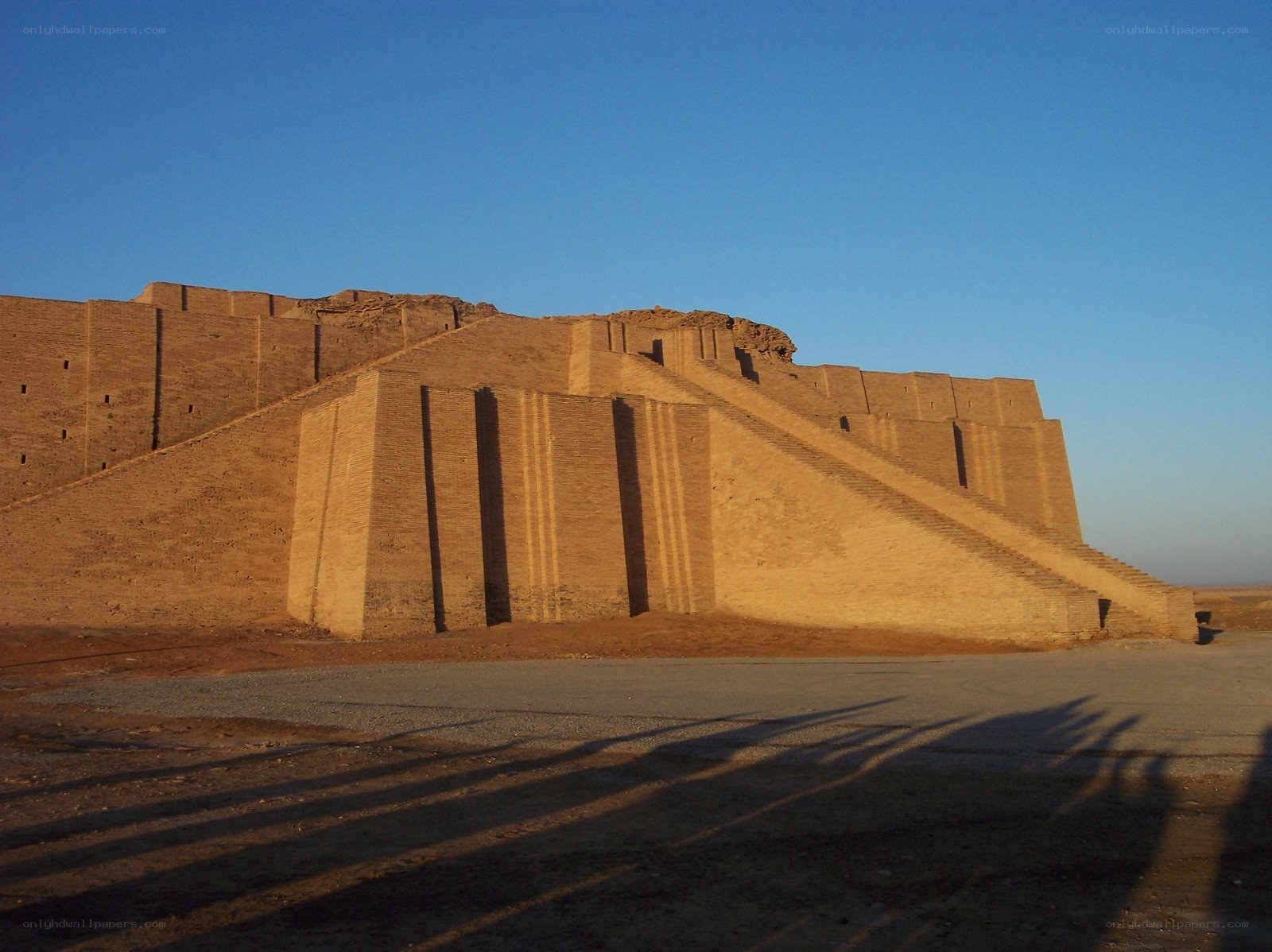 ancient ziggurat at sunset