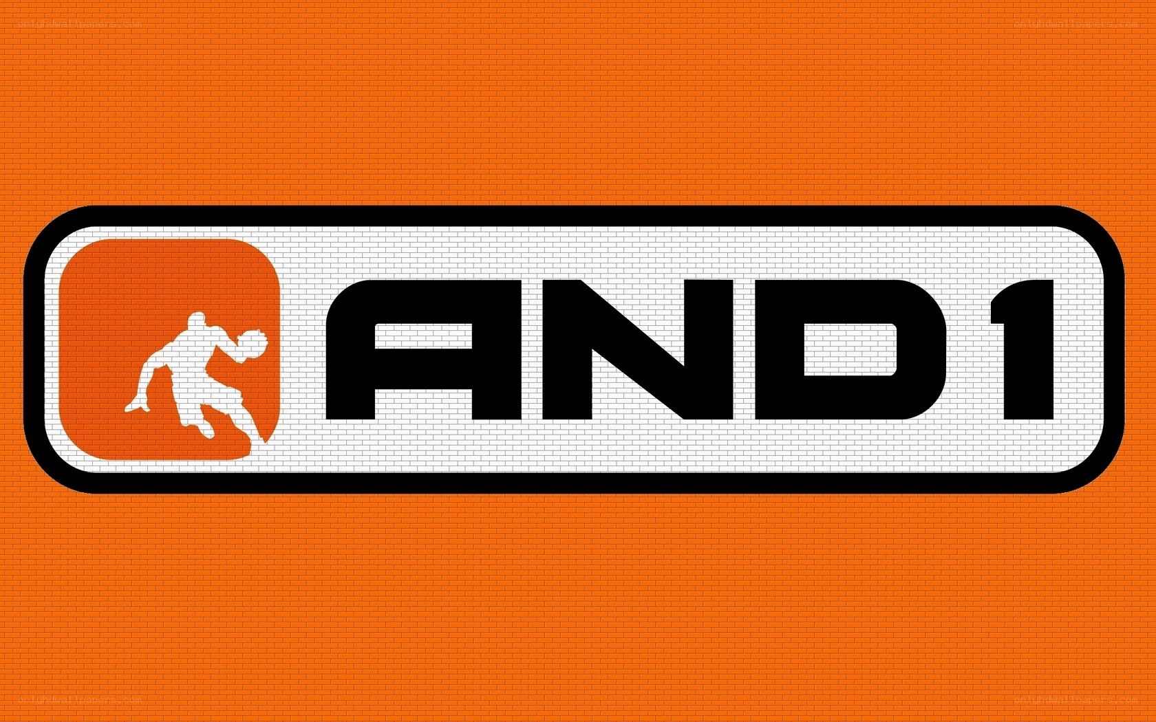 AND1 logo on brick wall
