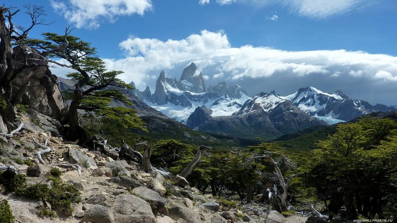 Andes mountain range view