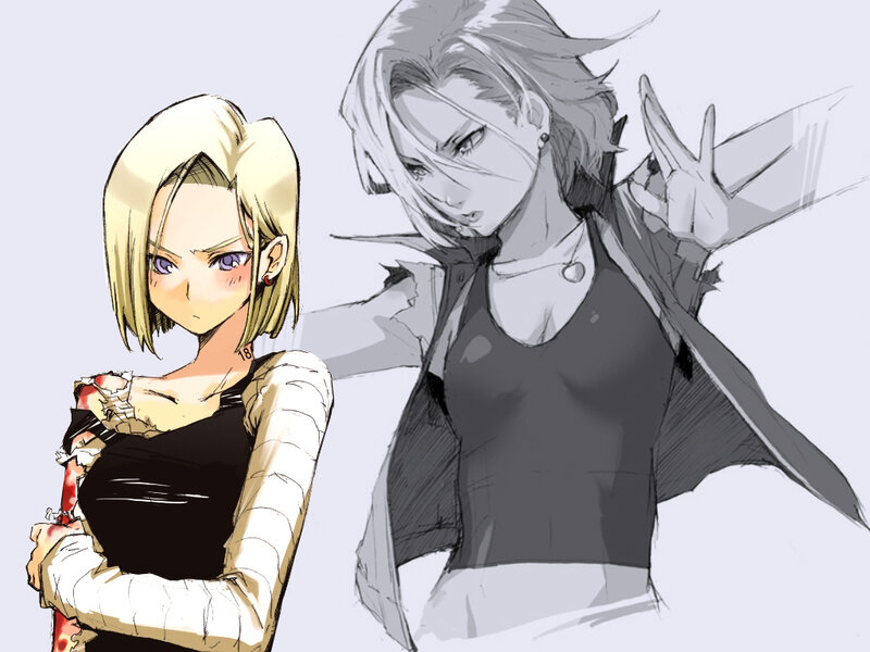 Android 18 and a sketch