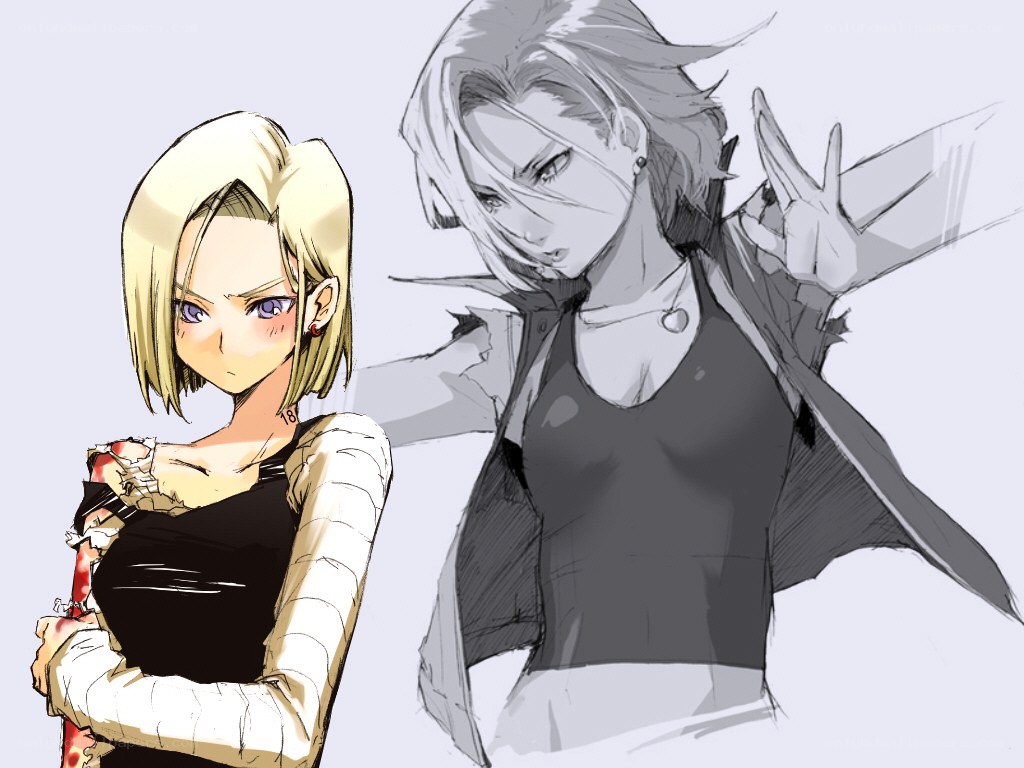 Android 18 and a sketch
