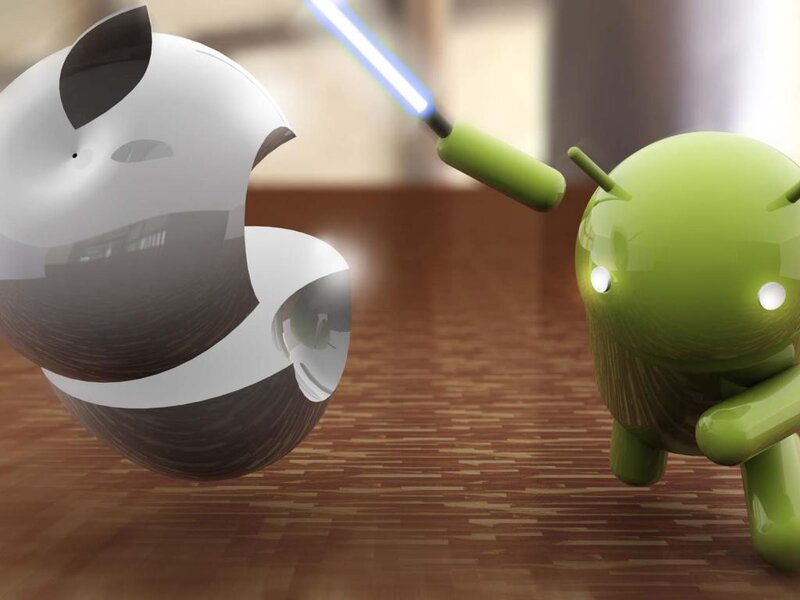 Android and Apple Mascots