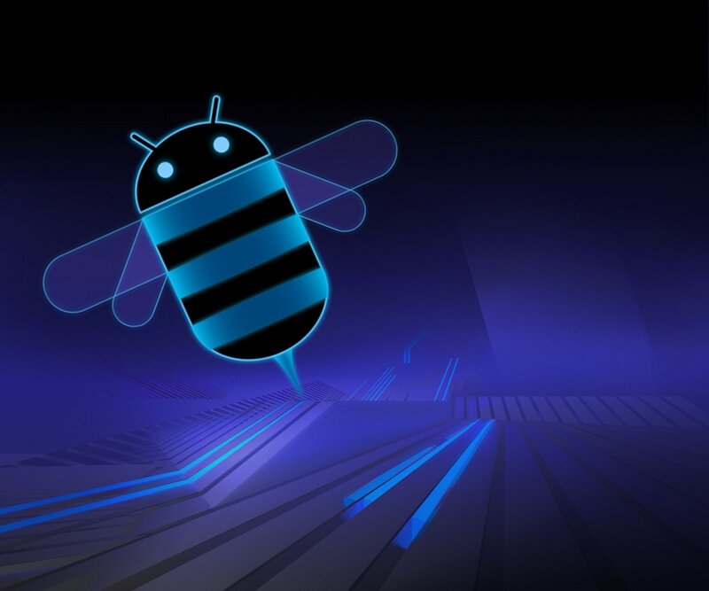 Android Bee Mascot — Blue, Futuristic