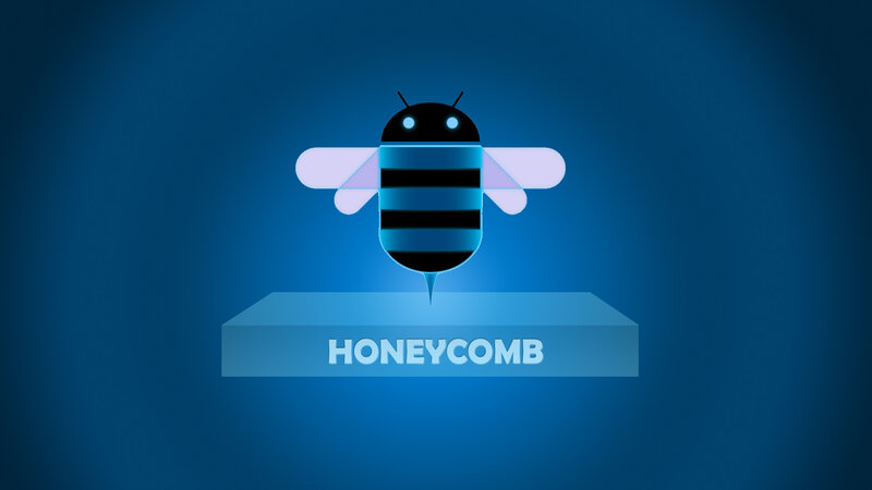 Android Bee Mascot — Blue, Technological
