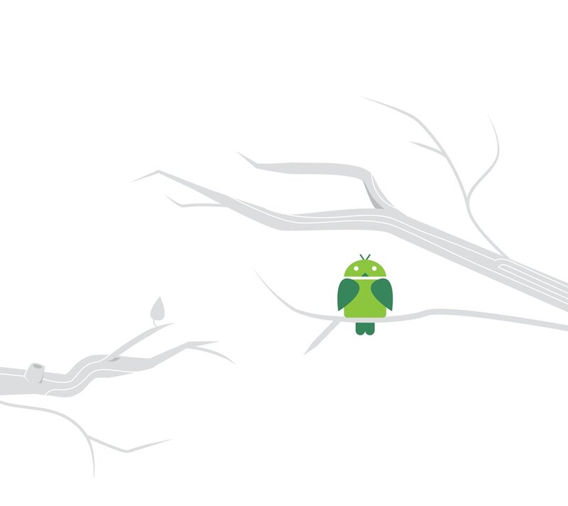 Android bird on a branch