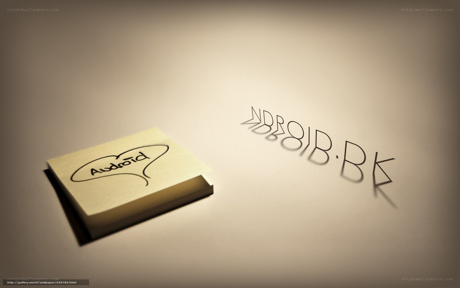 Android BK text on sticky note