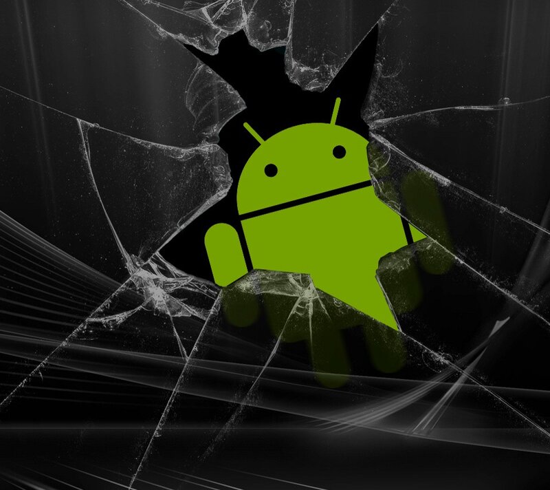 Android breaking through glass