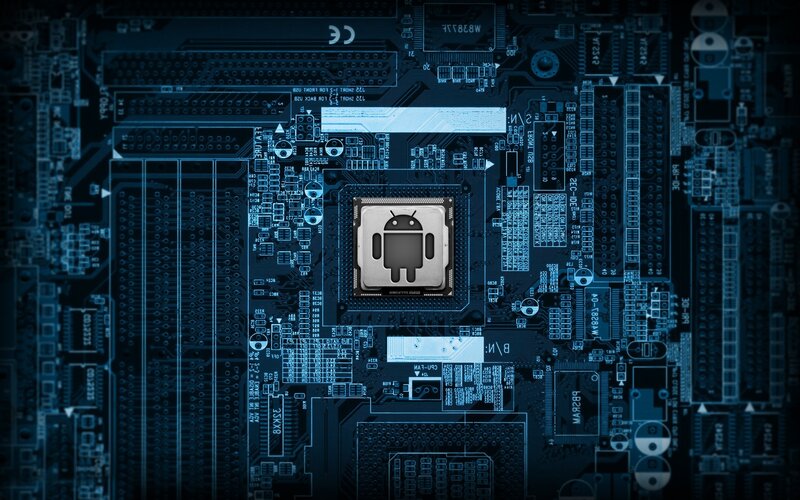 Android chip on circuit board