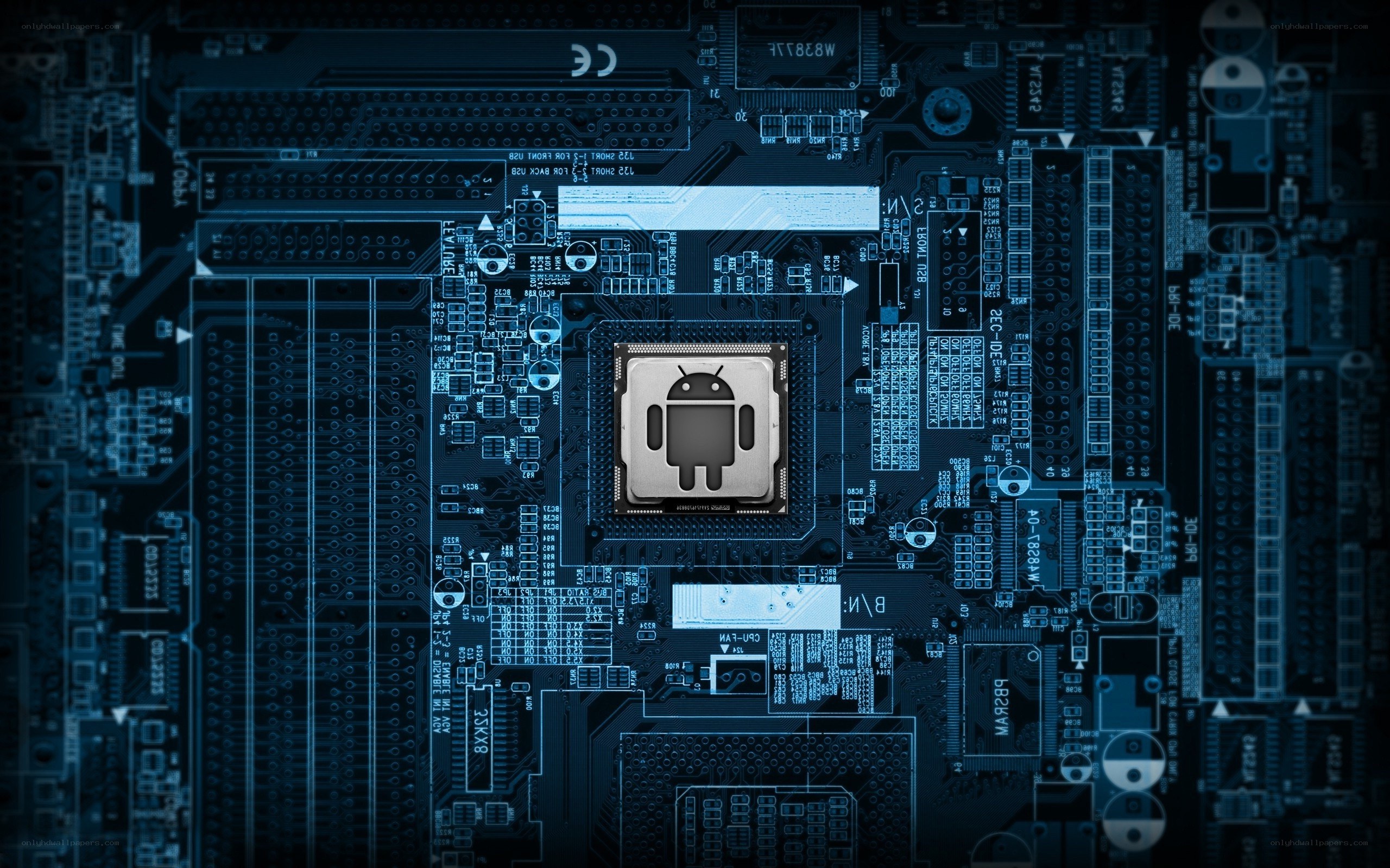 Android chip on circuit board