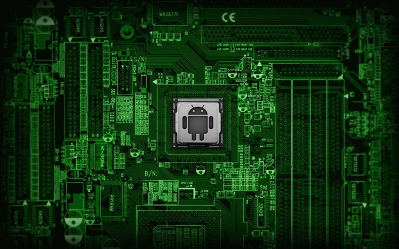 Android Chip on Circuit Board — Green