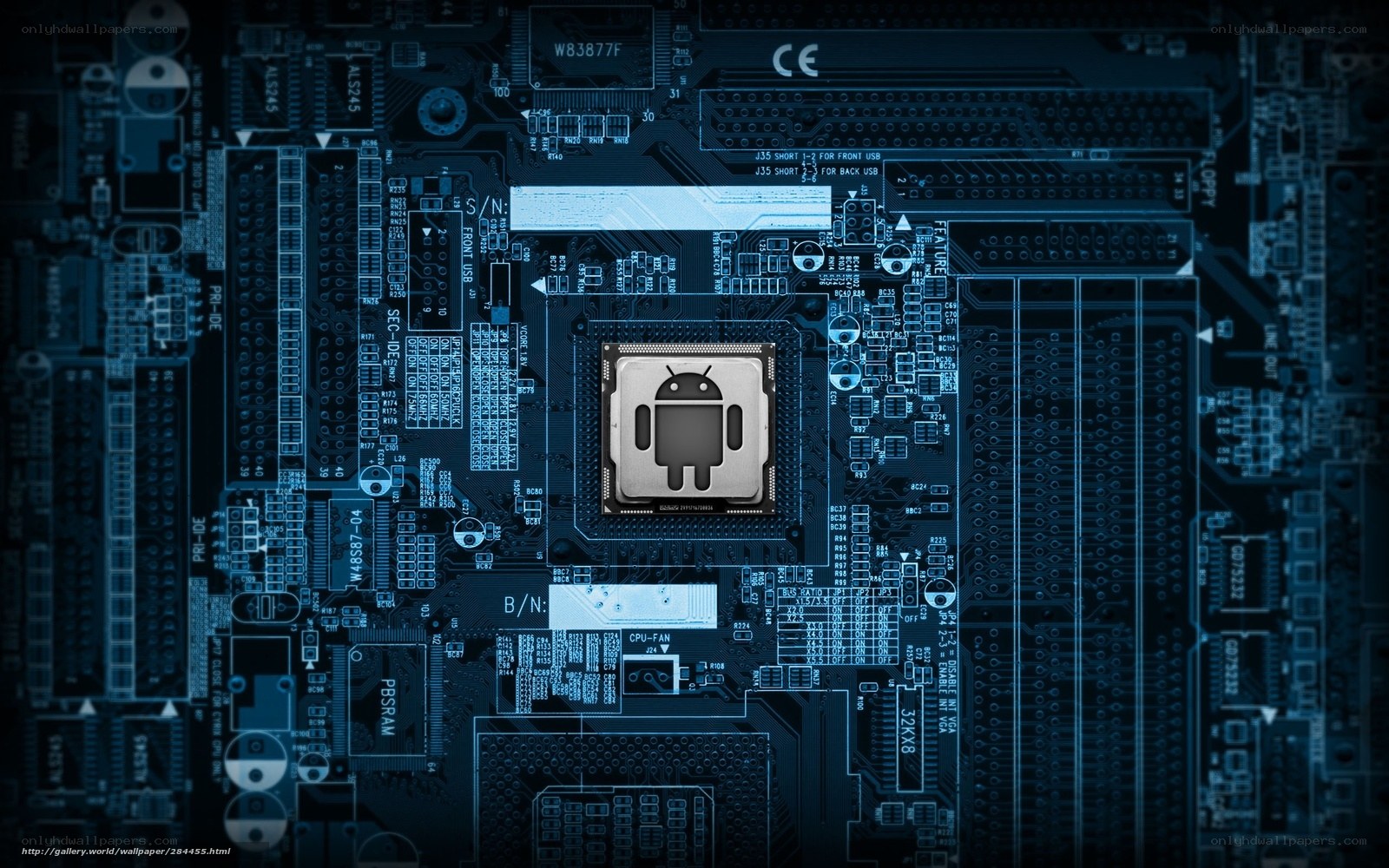 Android chip on circuit board