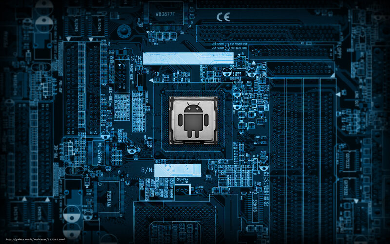 Android CPU on Motherboard — Blue