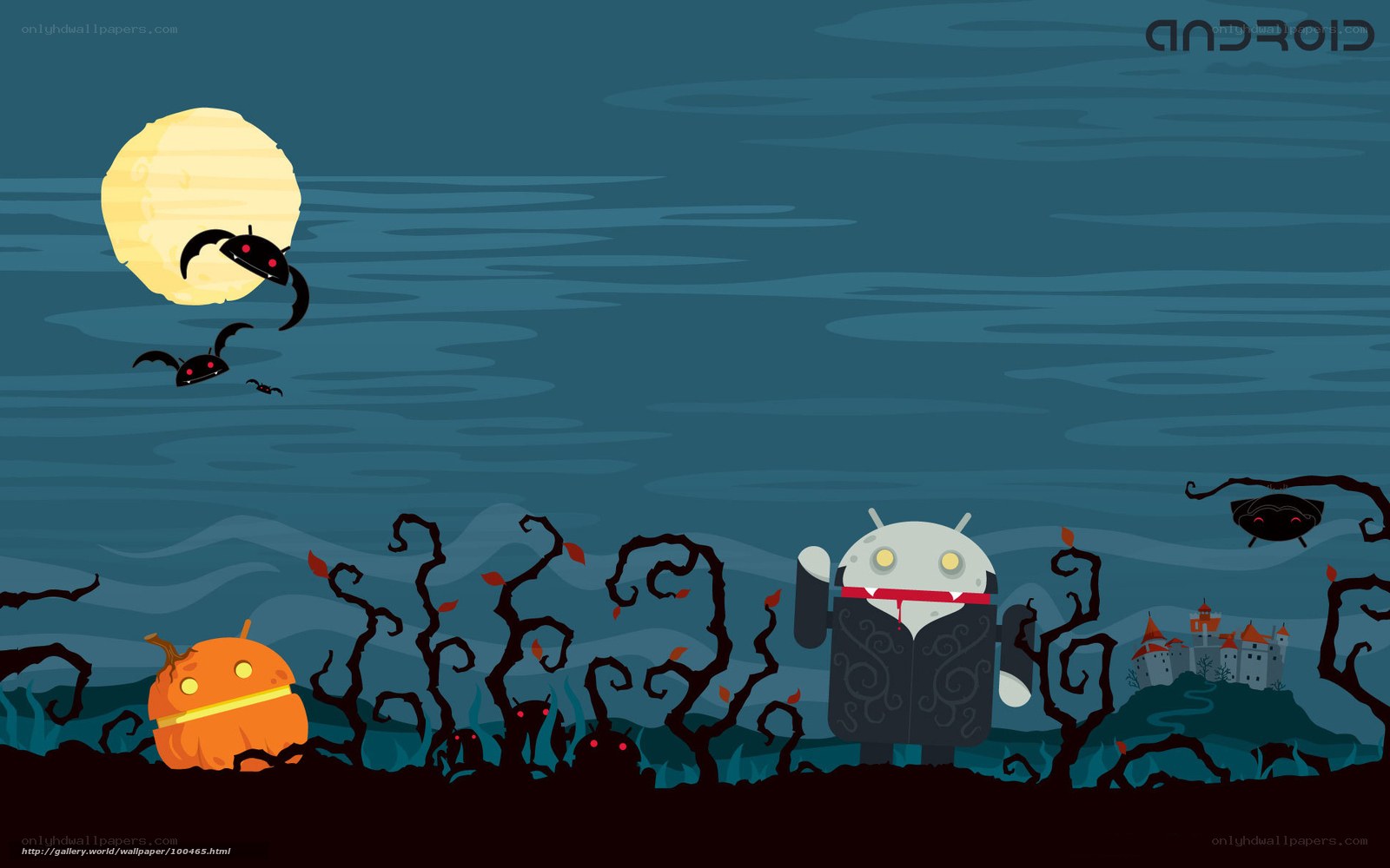 Android Halloween scene