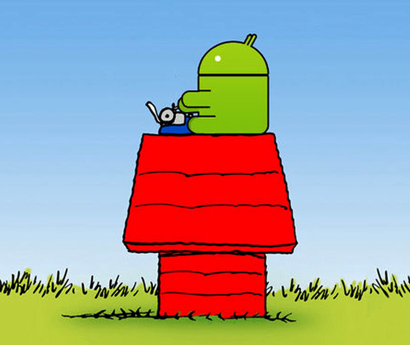 Android in a doghouse