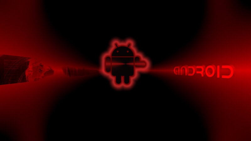 Android logo in red glow