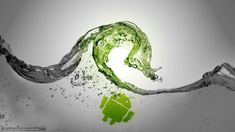 Android logo in water splash