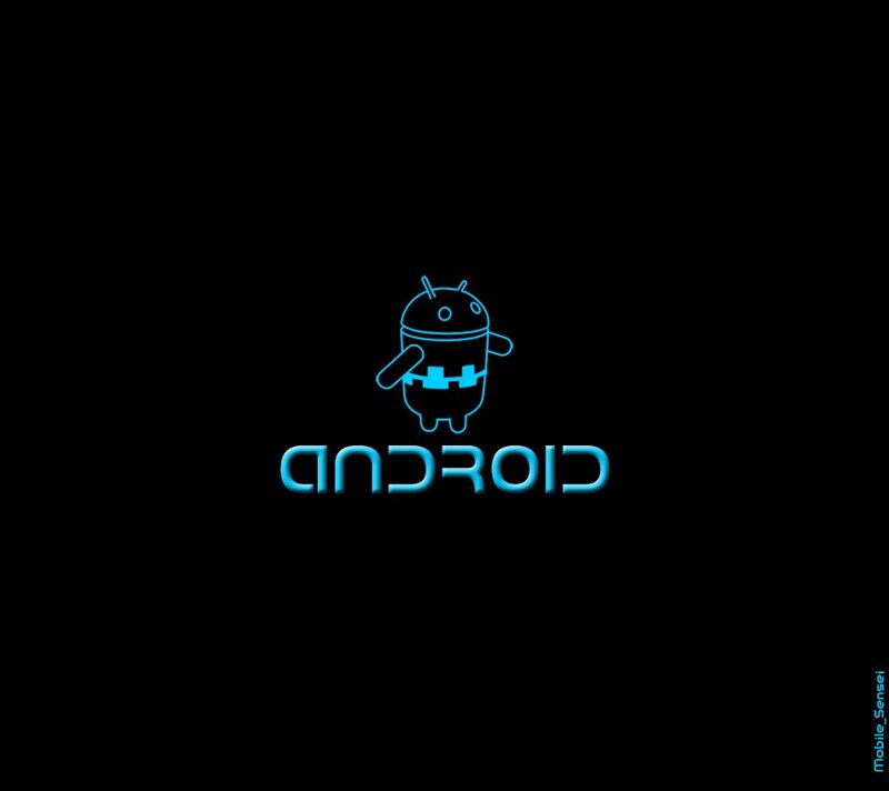 Android logo on black background