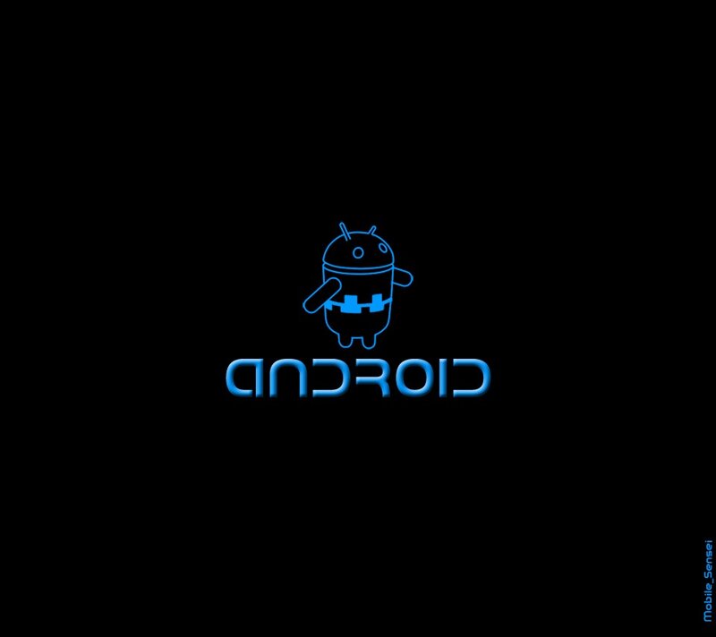 Android logo on black background