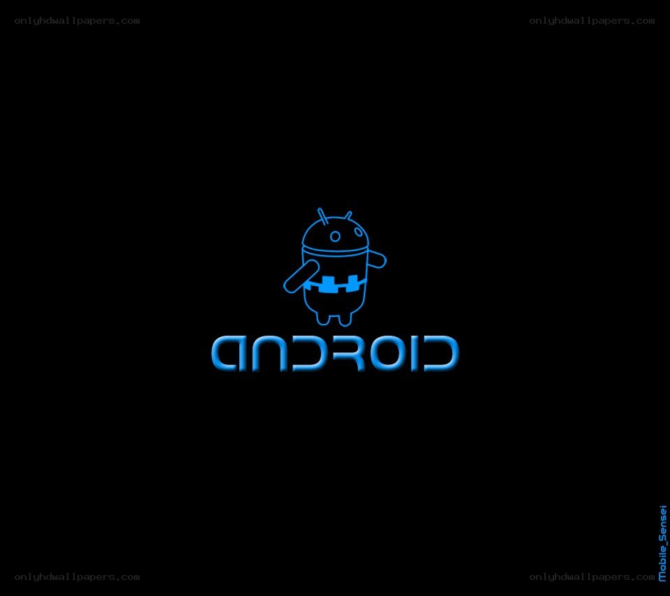Android logo on black background