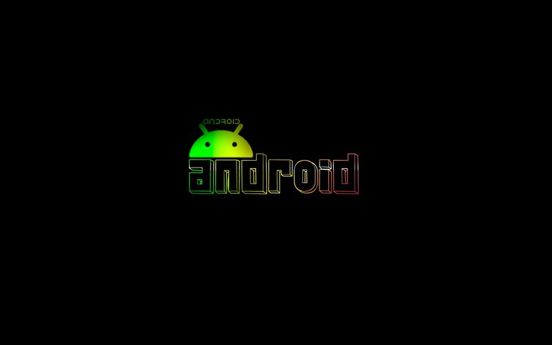 Android logo on black background