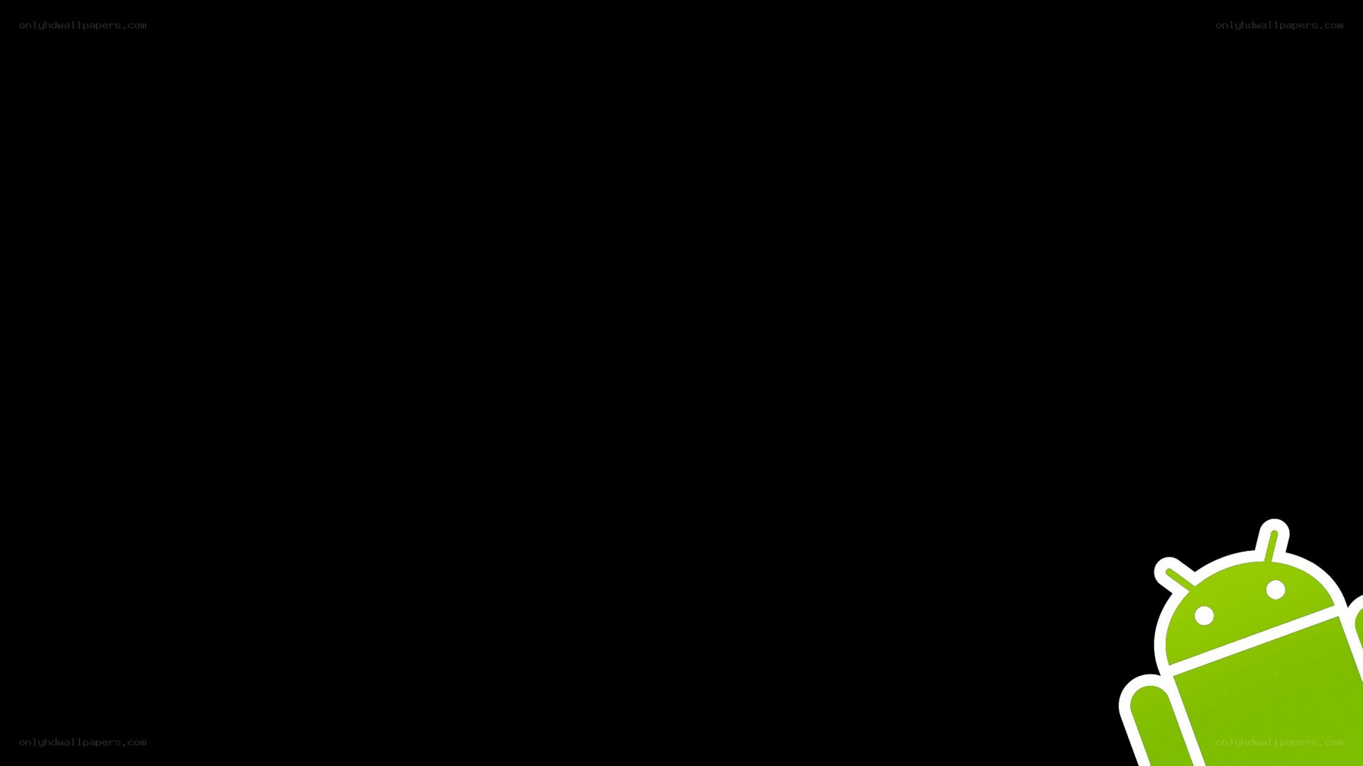 Android logo on black background