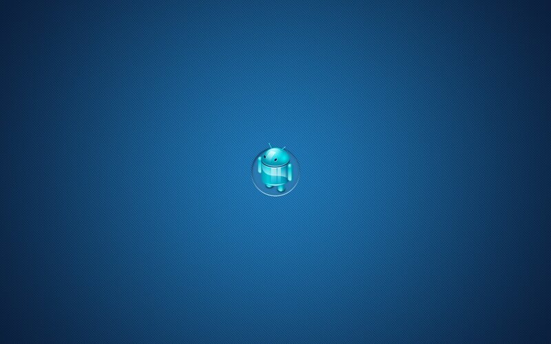 Android logo on blue background