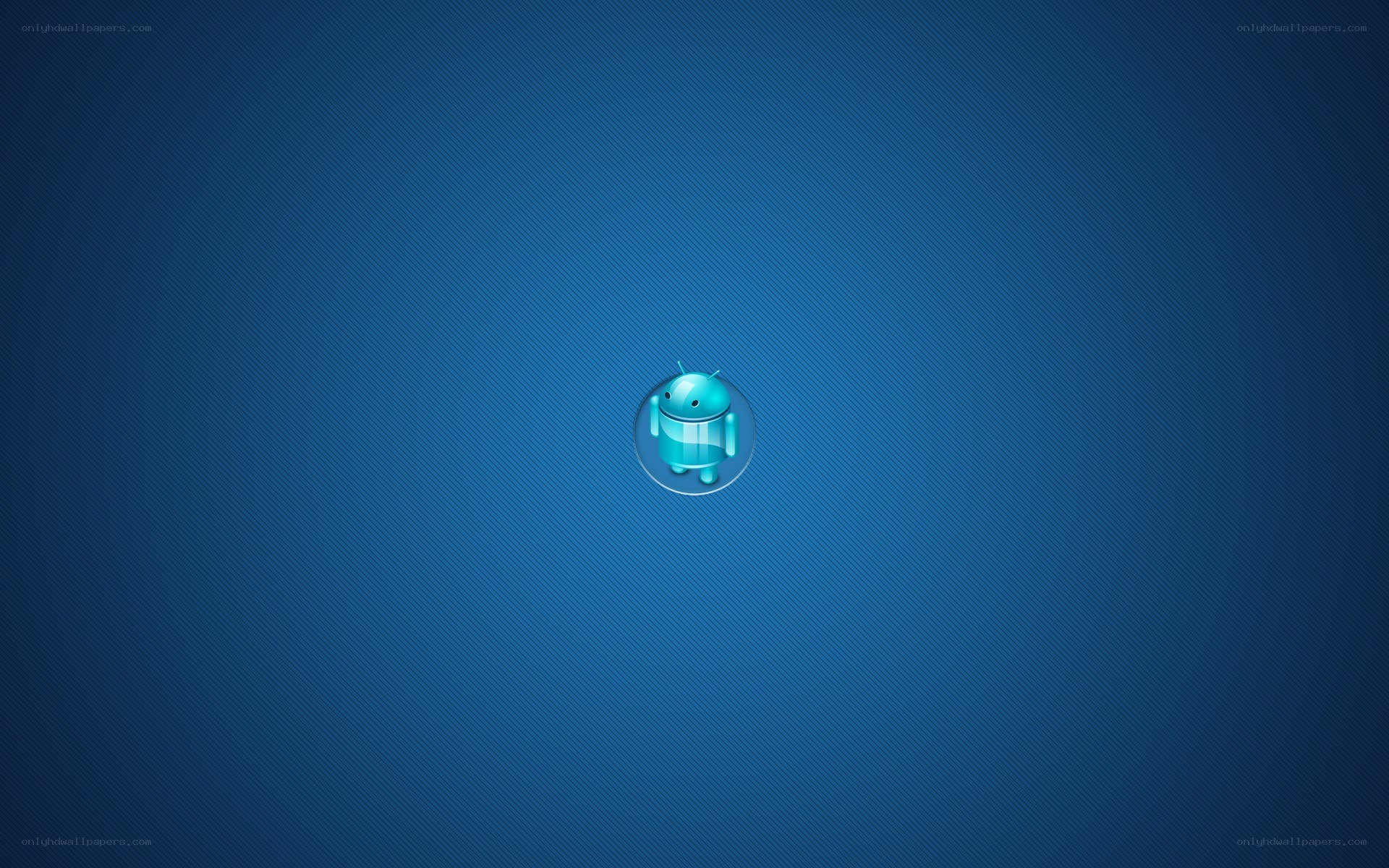 Android logo on blue background