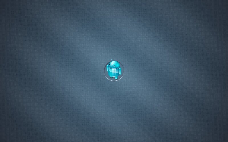 Android logo on blue background