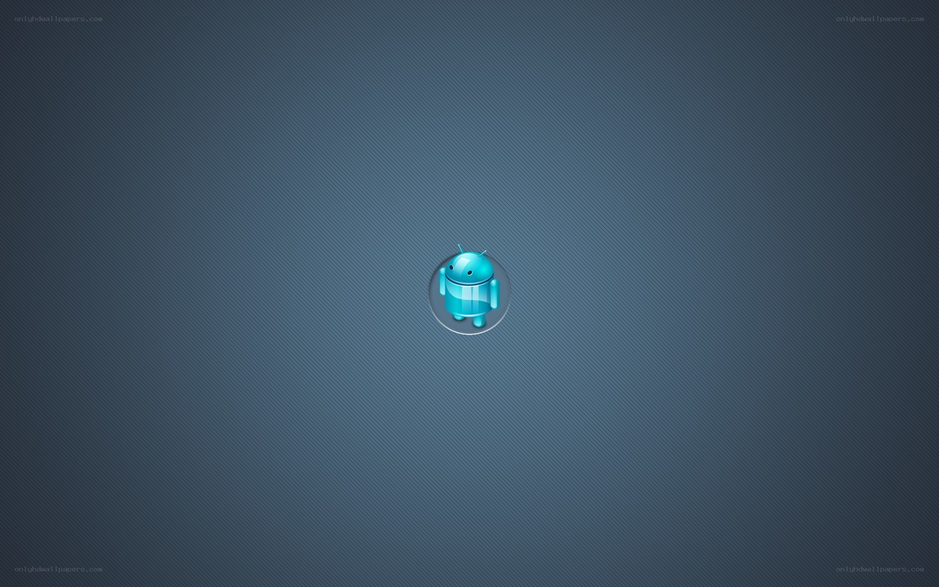 Android logo on blue background