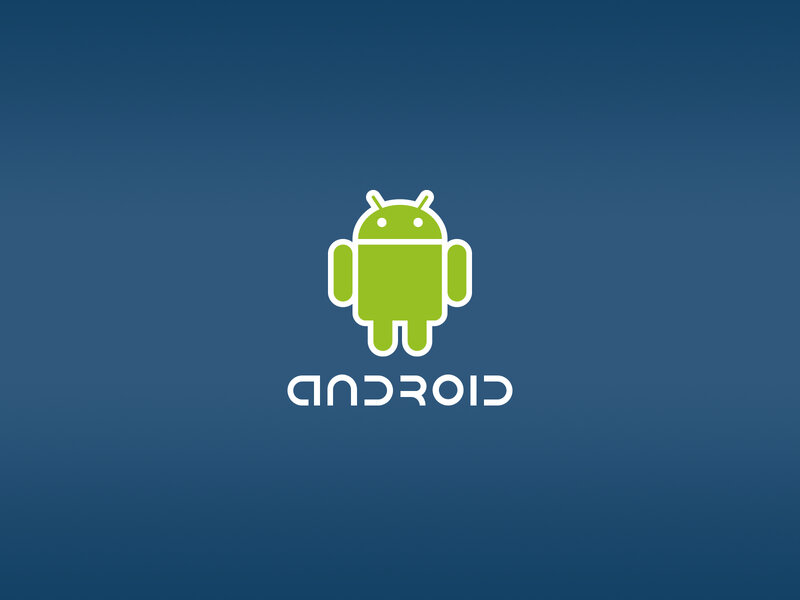 Android logo on blue background