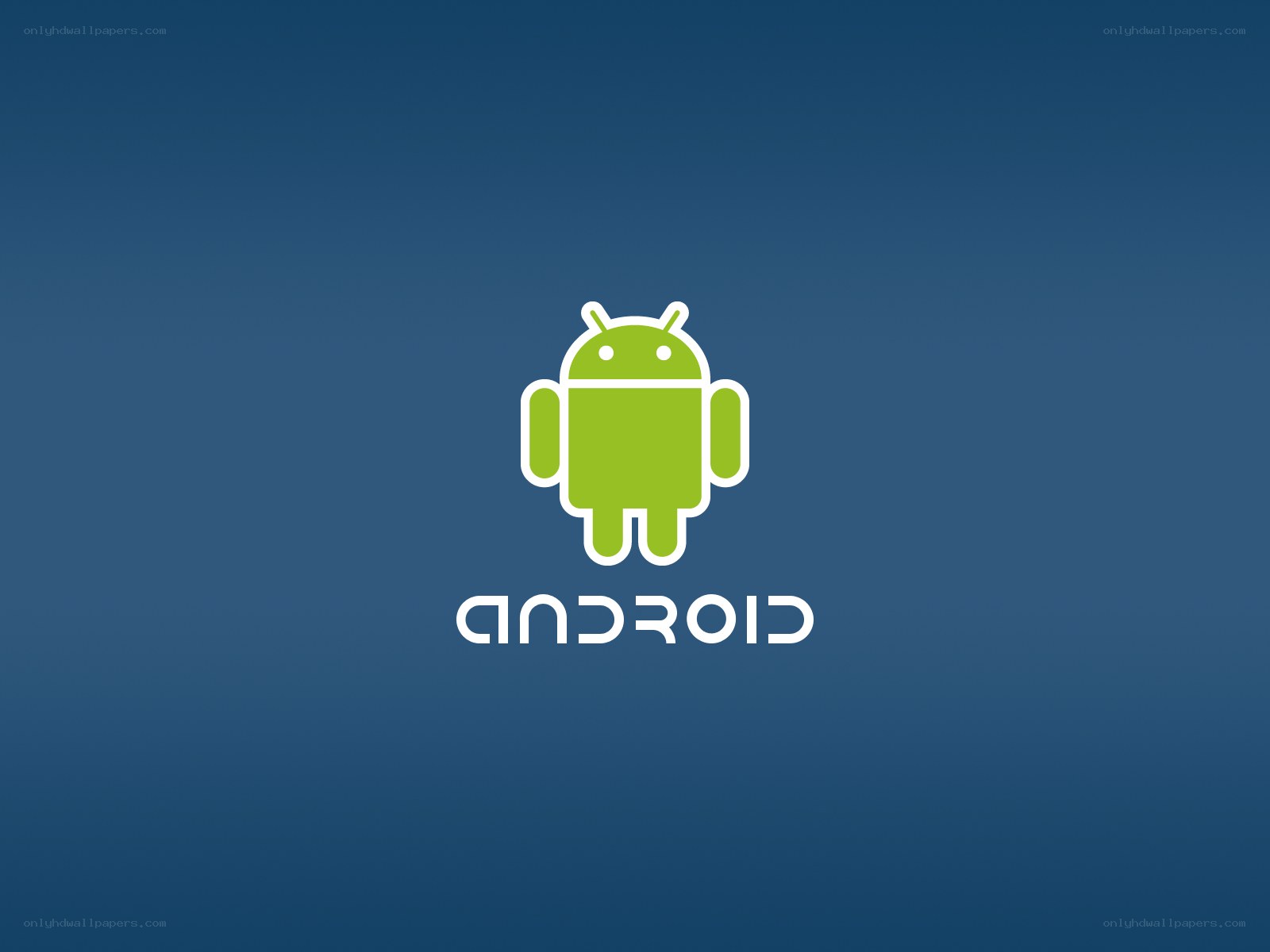 Android logo on blue background