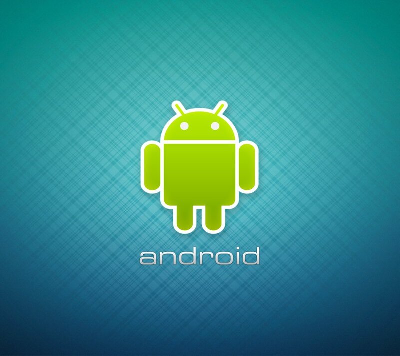 Android logo on blue background