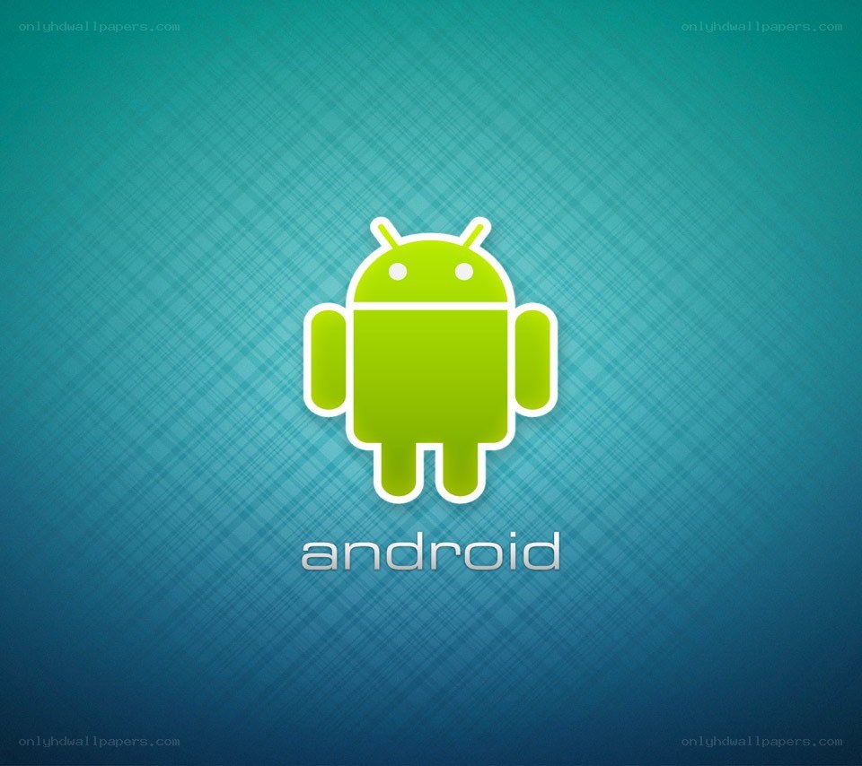 Android logo on blue background