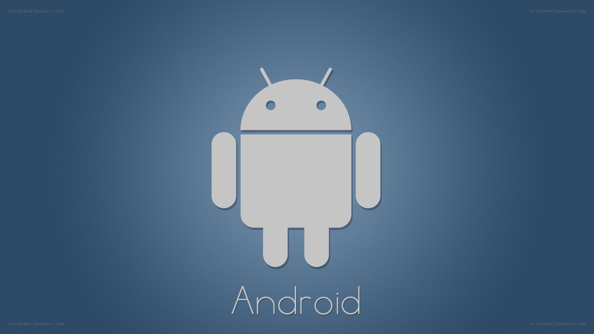 Android logo on blue background