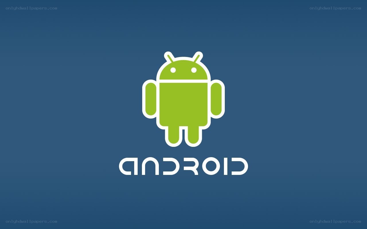 Android logo on blue background