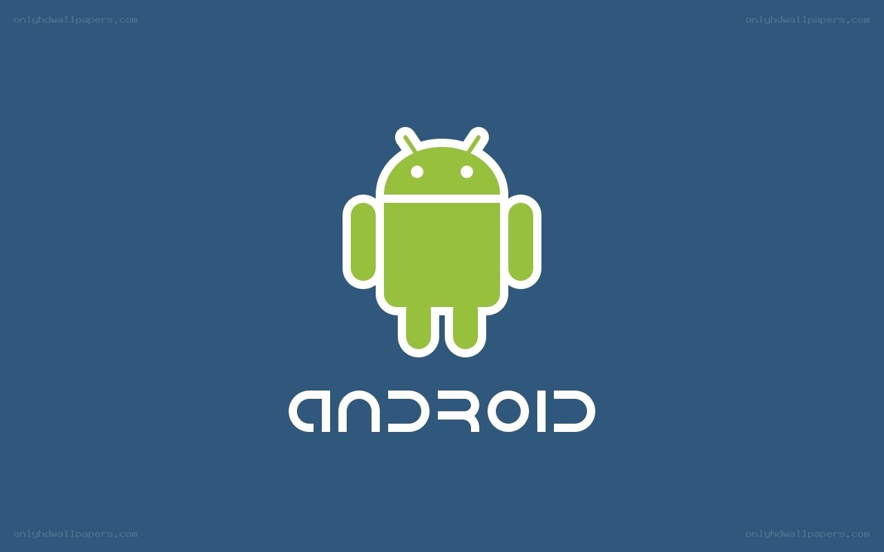 Android logo on blue background