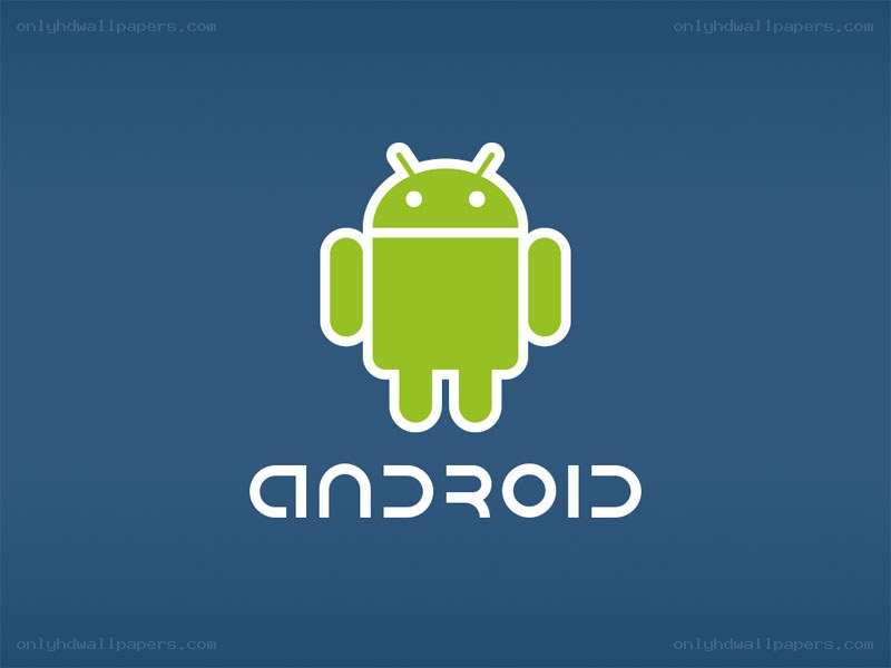 Android logo on blue background