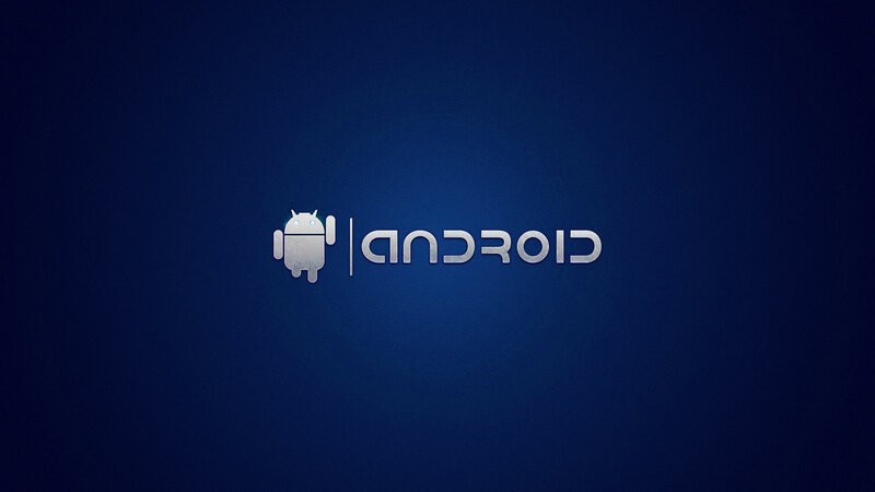 Android logo on blue background