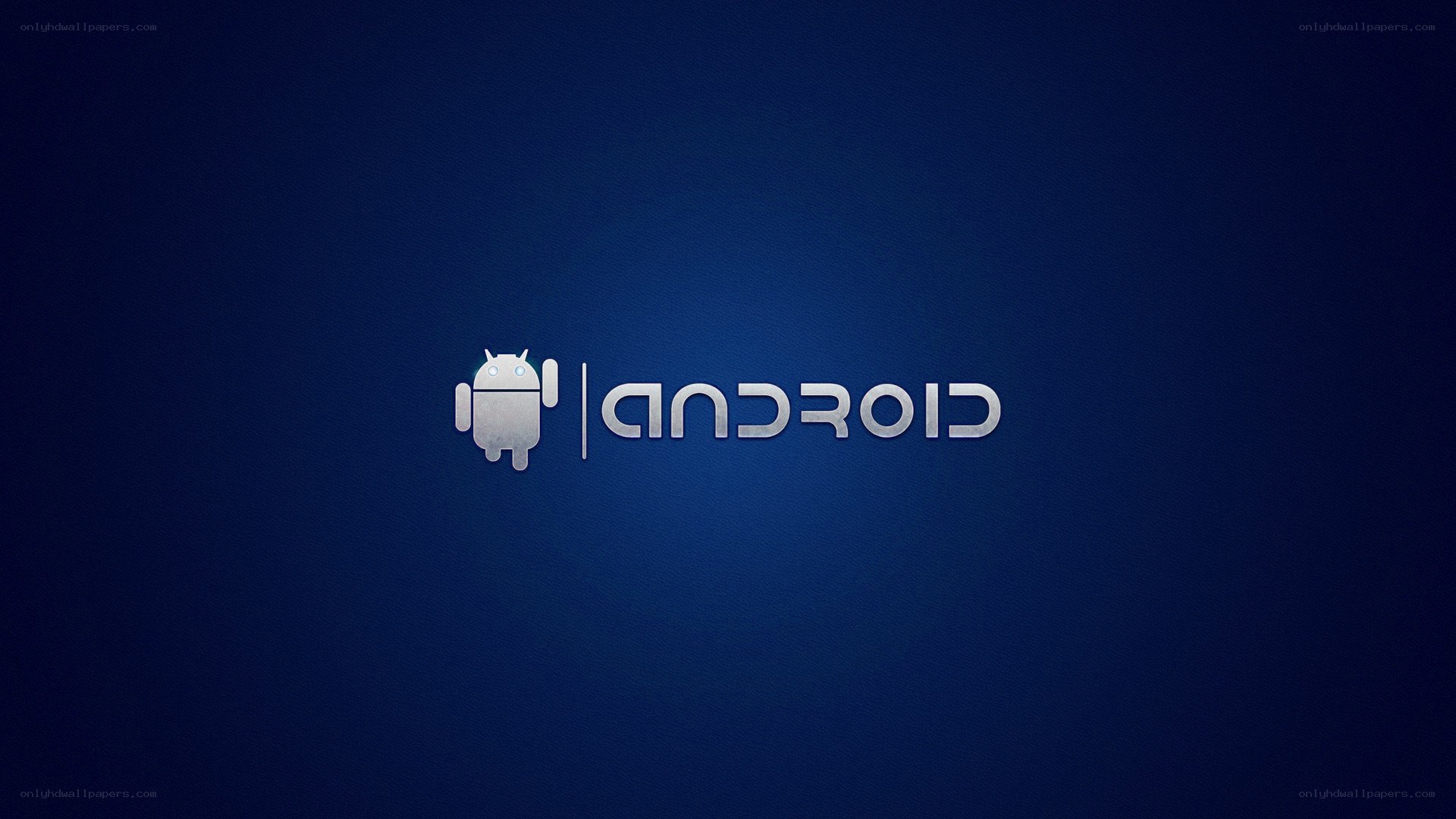 Android logo on blue background