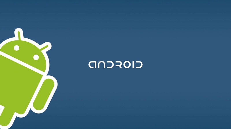Android logo on blue background