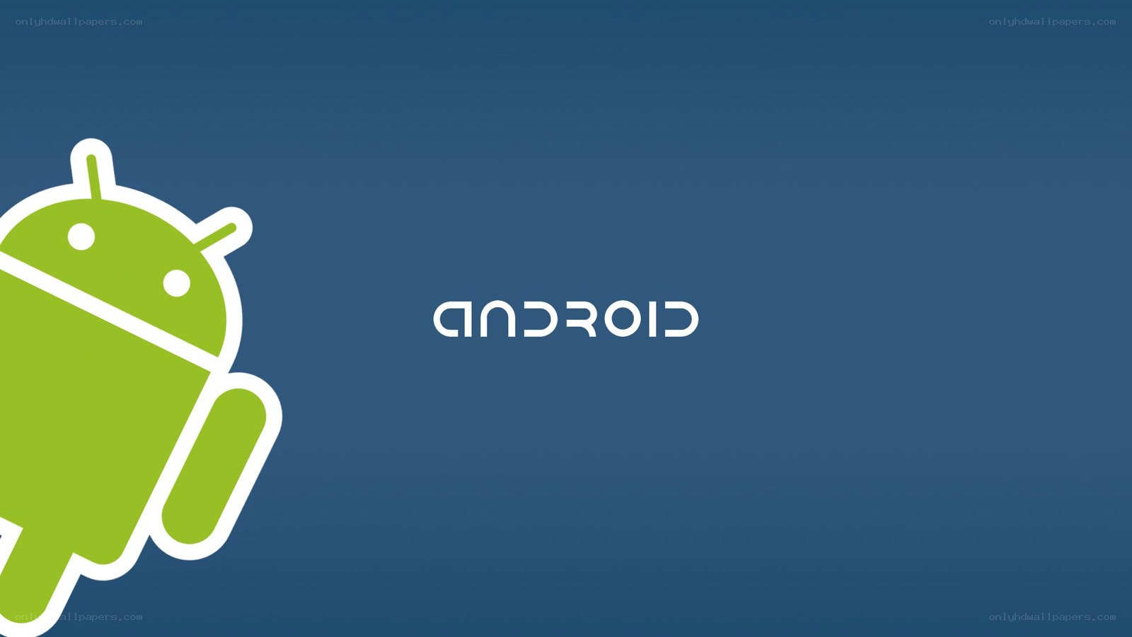 Android logo on blue background