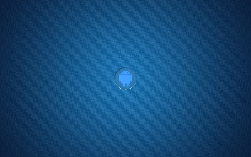 Android logo on blue background