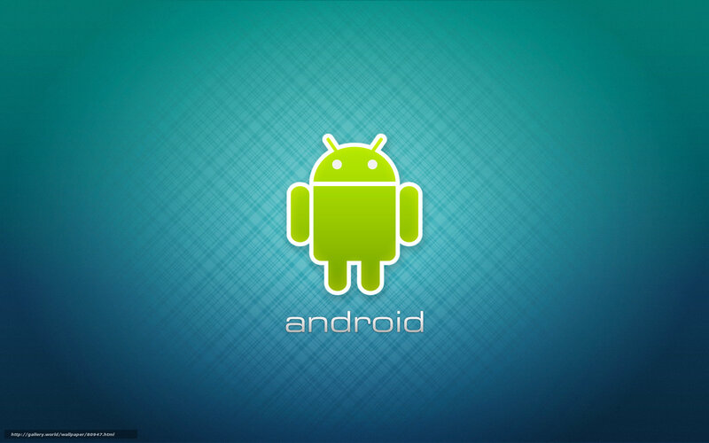 Android logo on blue background